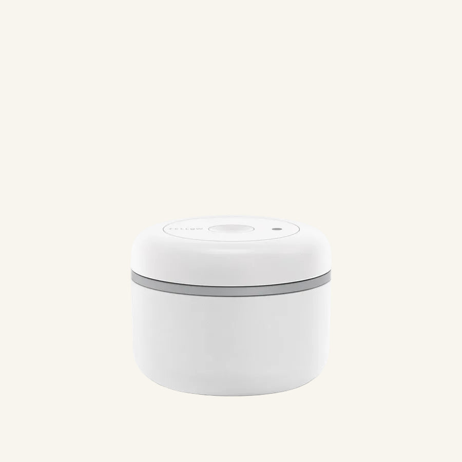 Fellow's .4L Matte White Atmos Vacuum Canister for airtight storage